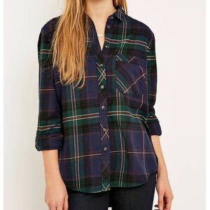 Urban Outfitters BDG Navy Plaid Flannel